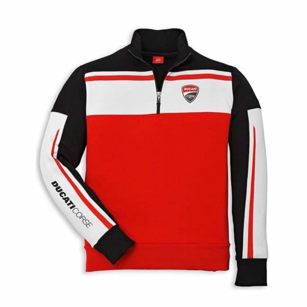 Ducati Red and Black Quarter-Zip Sweatshirt